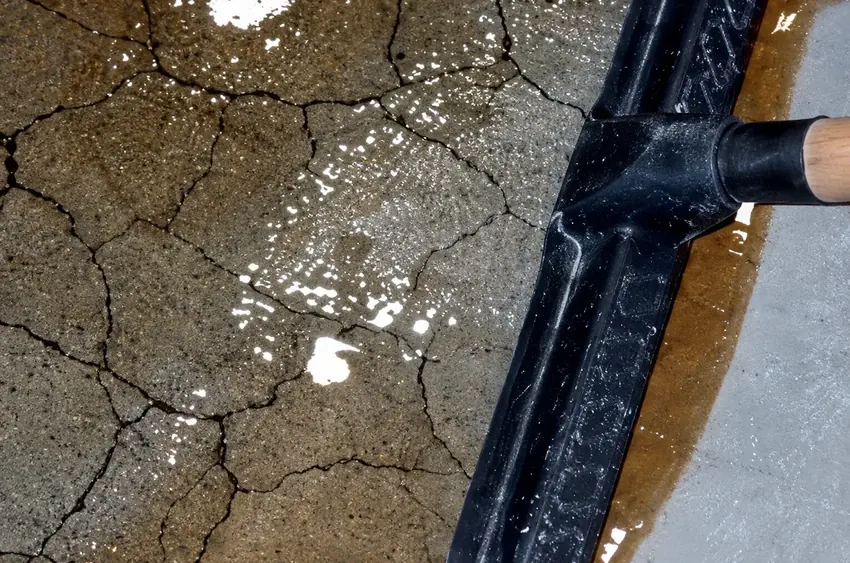 Detalhe de piso danificado